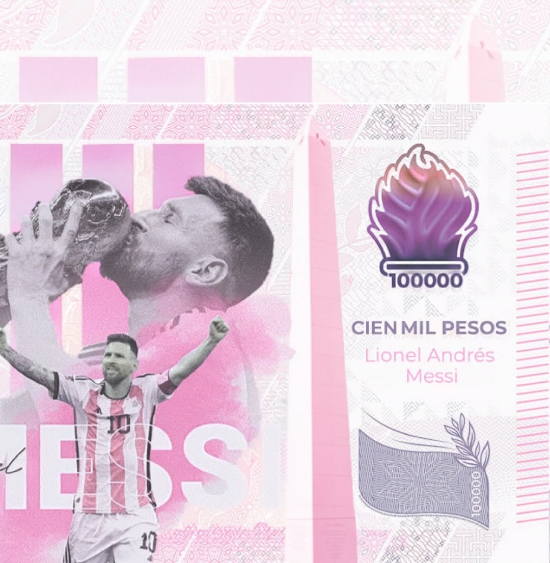 El supuesto billete con la cara de Messi. Fue viral.