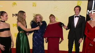 Mirtha, Marcela, Juana y Ámbar en los Martín Fierro. (Captura Telefe)