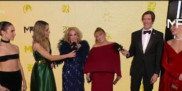 Mirtha, Marcela, Juana y Ámbar en los Martín Fierro. (Captura Telefe)