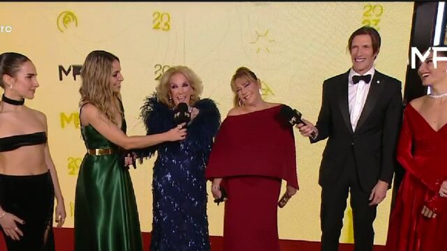 Mirtha, Marcela, Juana y Ámbar en los Martín Fierro. (Captura Telefe)