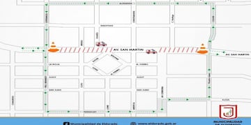 Por el 25 de Mayo, habrá desvíos en la avenida San Martín.