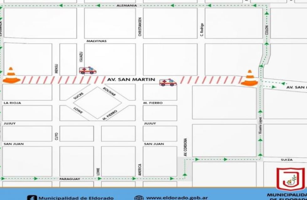 Por el 25 de Mayo, habrá desvíos en la avenida San Martín