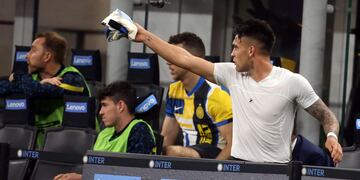 Lautaro Martínez, caliente con su DT, Antonio Conte.