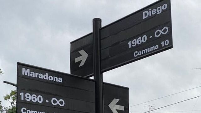 Un vecino cambió el nombre de las calles: Segurola y Habana por Diego y Maradona. El ídolo será eterno. / Gentileza.