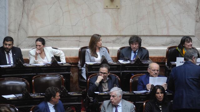 Javier Milei y Victoria Villarruel, de La Libertad Avanza, dieron quórum en Diputados. Foto: Federico López Claro