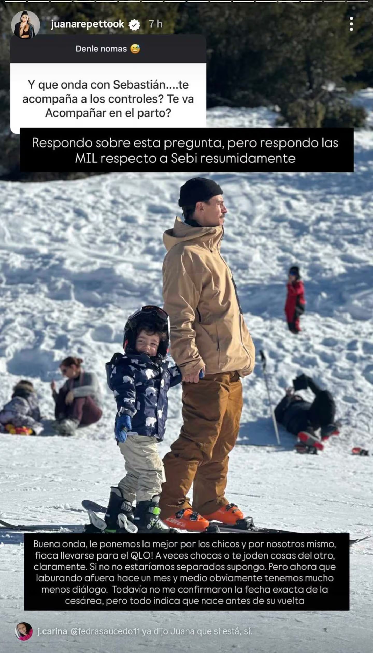 Juana Repetto contó por qué Sebastián Graviotto no estará en el parto de su hijo