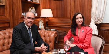 Victoria Villarruel recibió este miércoles a Guillermo Francos. (X /@VickyVillarruel)