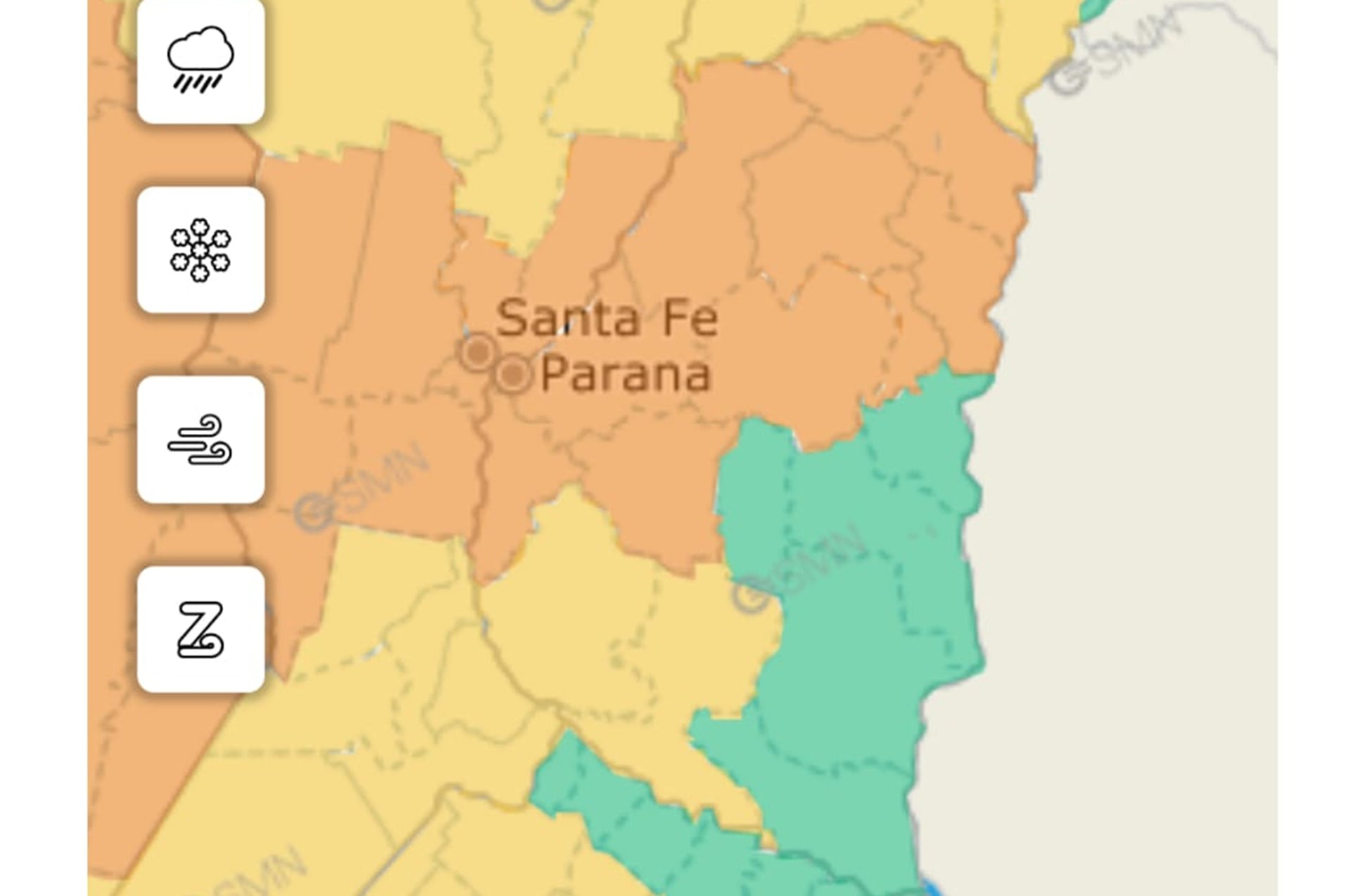 Advierten por tormentas fuertes y lluvias intensas en gran parte de la provincia