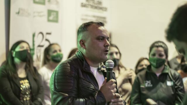 Pablo Santín, candidato a secretario general de UTHGRA Mar del Plata, encabezó la presentación de la Lista Verde.