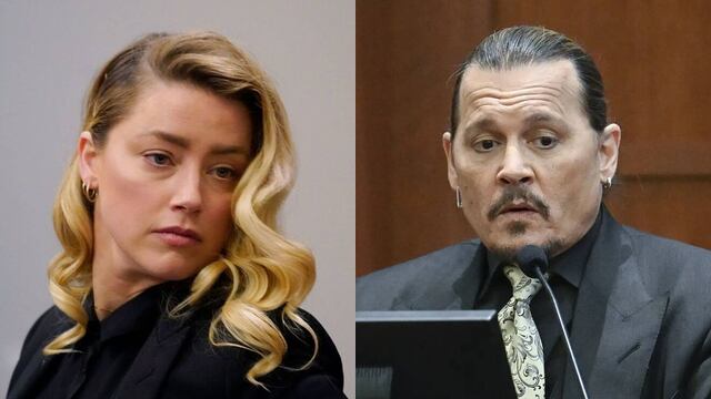 Johnny Depp y Amber Heard en juicio.
