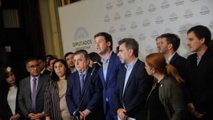 Conferencia de prensa de Juntos por el Cambio en Diputados. Foto Federico Lopez Claro