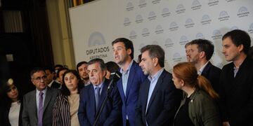 Conferencia de prensa de Juntos por el Cambio en Diputados. Foto Federico Lopez Claro