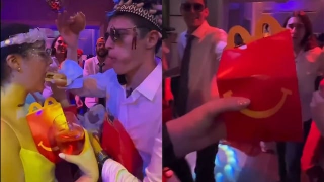 Pidieron 200 hamburguesas de McDonald's en su casamiento