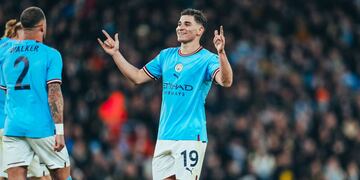 Julián Álvarez pica y pisa fuerte en el viejo continente. (Prensa Manchester City).