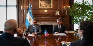 El ministro de Economía, Sergio Massa, anunció la firma del acuerdo pautada para este lunes en el Centro Cultural Kirchner. (Foto: Ministerio de Economía).