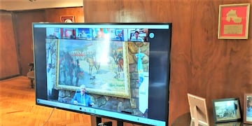 El vicegobernador Haquim en videoconferencia con el embajador argentino en Estados Unidos, Jorge Argüello.