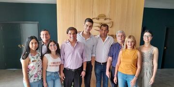 La dirigencia del Círculo de Periodistas Deportivos de Jujuy que trabaja para la celebración de los 50 años de la entidad, que se cumplen este jueves 28 de marzo.