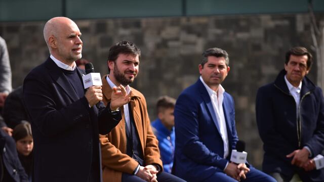 Paso 2023: Horacio Rodríguez Larreta y Gerardo Morales, precandidatos a presidente y vice por Juntos por el Cambio, en Salsipuedes, Córdoba. Fueron acompañados por otros candidatos y por gobernadores. (Nicolás Bravo)