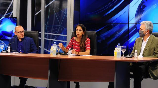 La jefa de Gabinete provincial, Natalia Zabala Chacur; el ministro de Hacienda Pública, Eloy Horcajo y el fiscal de Estado, Eduardo Allende.