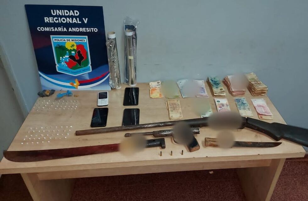 Efectivos policiales secuestraron cocaína, armas de fuego y dinero en Comandante Andresito