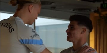 Erling Haaland saludó a su compañero de ataque tras la consagración en Qatar 2022.