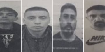 Los presos que siguen prófugos son Axel Eduardo Ríos (25), Matías Ferrari, (38), Eduardo Ajalla Cabrera, (39) y Adrián Emanuel Martin (41). Los recapturados son Brian Ezequiel Benavídez (24) y Kevin Alexander Aguilar Zalazar (31).
