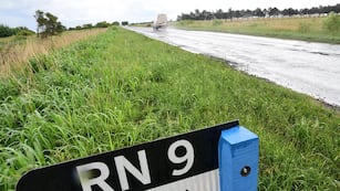 El tramo de la ruta 9 entre Tío Pujio y James Craik, escenario del siniestro vial fatal por el que falleció un joven de 25 años (La Voz archivo).