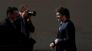Javier Milei en El Vaticano. Foto: AP