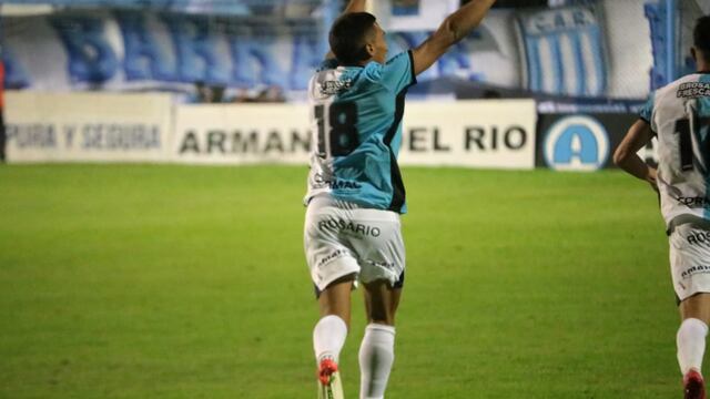 Mateo Suárez anotó el gol del empate de Racing ante Sarmiento, y estará en el banco en Pergamino (Prensa Racing).