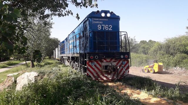Los delincuentes forzaron la detención del tren, en barrio Remedios de Escalada. Fotografía del Twitter del periodista Javier Sassi (@JavierSassi).