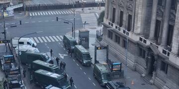 El operativo de Bullrich cortó las calles de Congreso, pero la manifestación hoy fue en Plaza de Mayo.