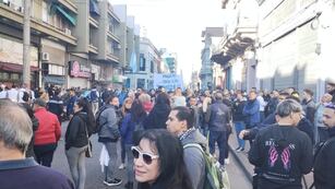Los mercantiles hicieron la única marcha organizada a nivel local en el marco de la huelga.
