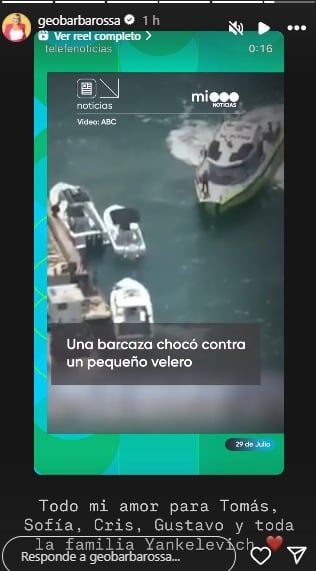 Georgina Barbarossa acompaña a la familia de Cris Morena.