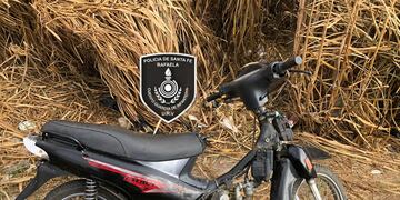 La moto encontrada por la policía