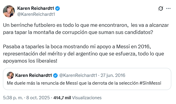 El descargo de Karen Reichardt