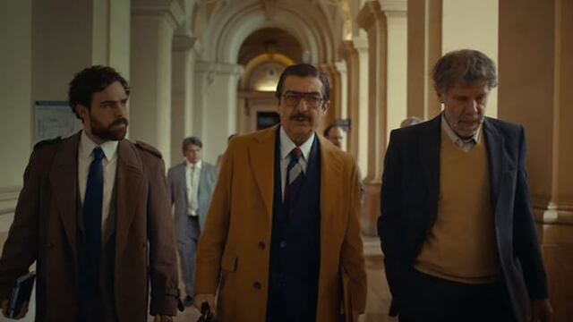 A la izquierda, Claudio Da Passano en el film Argentina, 1985.