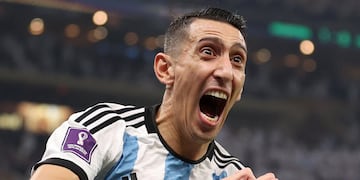Ángel Di María marcó el 2 a 0 de Argentina ante Francia y desató la locura. (prensa Fifa).