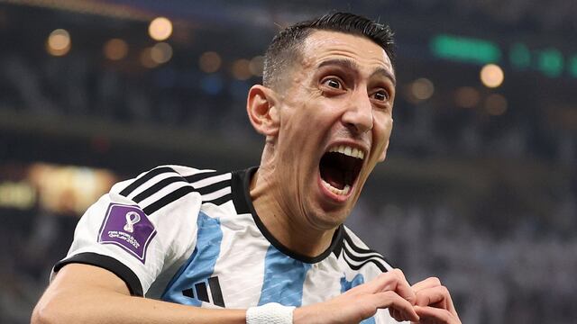 Ángel Di María marcó el 2 a 0 de Argentina ante Francia y desató la locura. (prensa Fifa).
