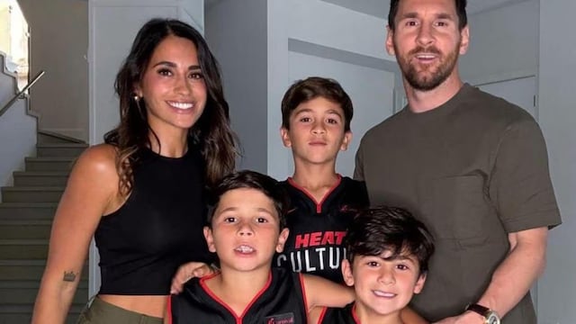Lionel, Antonella, Thiago y Mateo celebraron el cumple de Ciro.