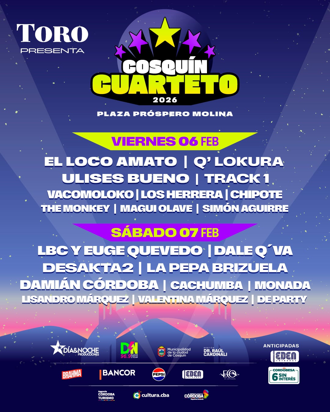 Cosquín Cuarteto 2026 anunció su grilla.