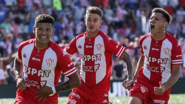 Festejo del gol de Unión ante Colón. (Prensa Unión)