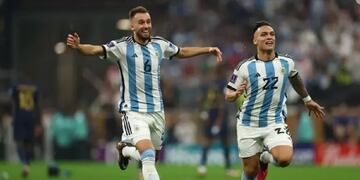 Habrá homenajes para Germán Pezzella y Lautaro Martínez, campeones del mundo.