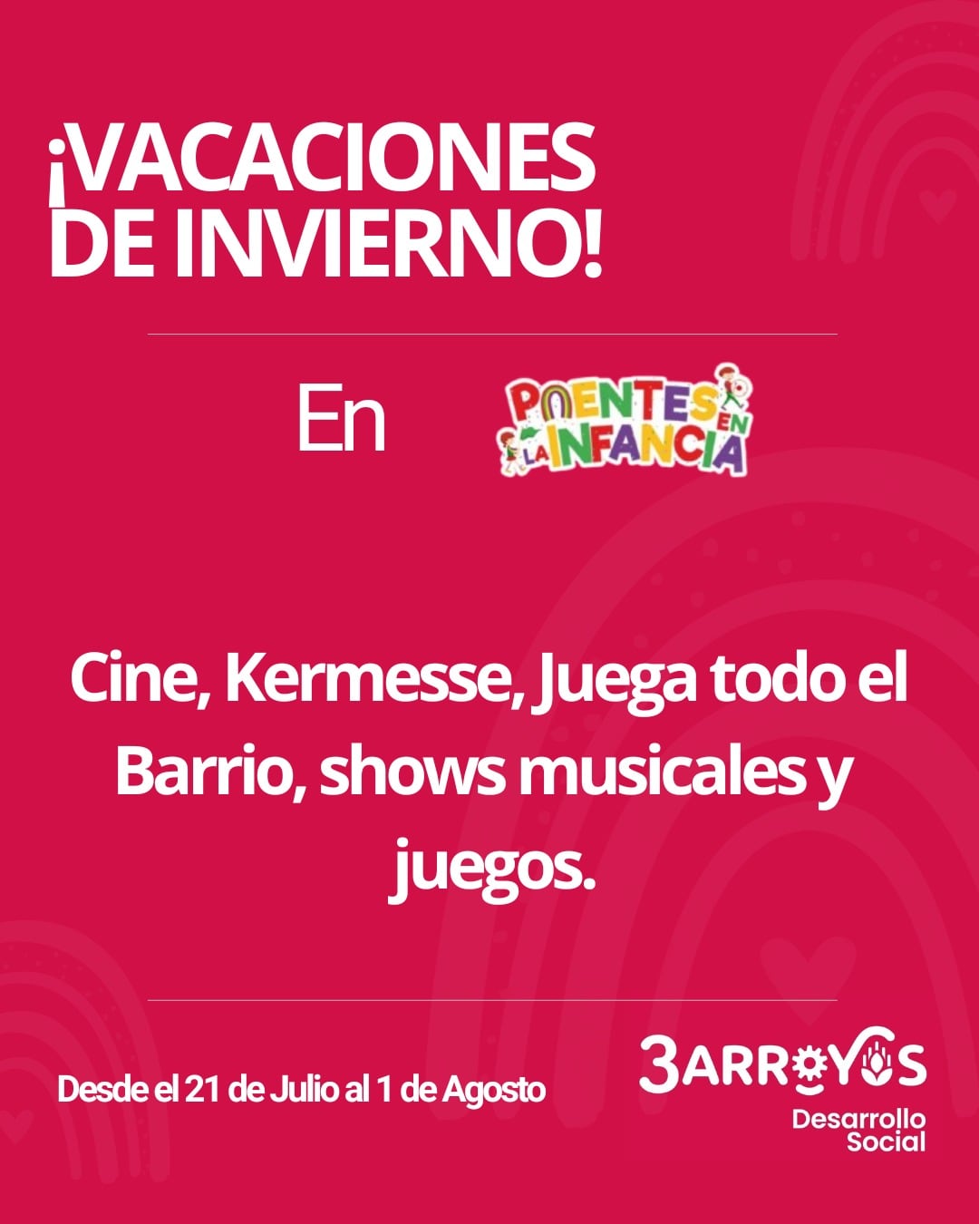 Propuestas para las Vacaciones de Invierno de la Secretaría de Desarrollo Social de Tres Arroyos
