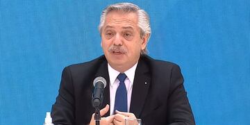 El presidente Alberto Fernández, durante el XLVIII Congreso Nacional Bancario.