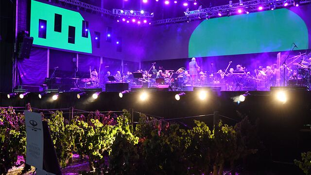 Fiesta de la cosecha en el aeropuerto Francisco Gabrielli de Mendoza, con la actuación de David Lebón.
Foto: José Gutierrez / Los Andes