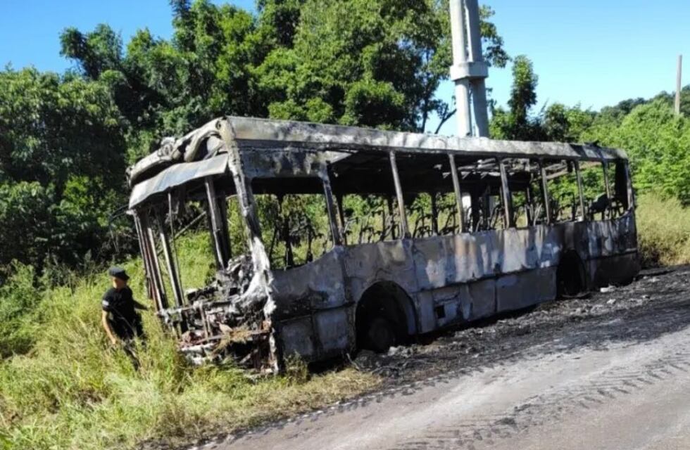 Incendio en un micro de media distancia en El Soberbio: no hubo heridos