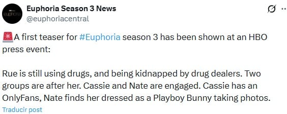 Novedades sobre la tercera temporada de Euphoria.