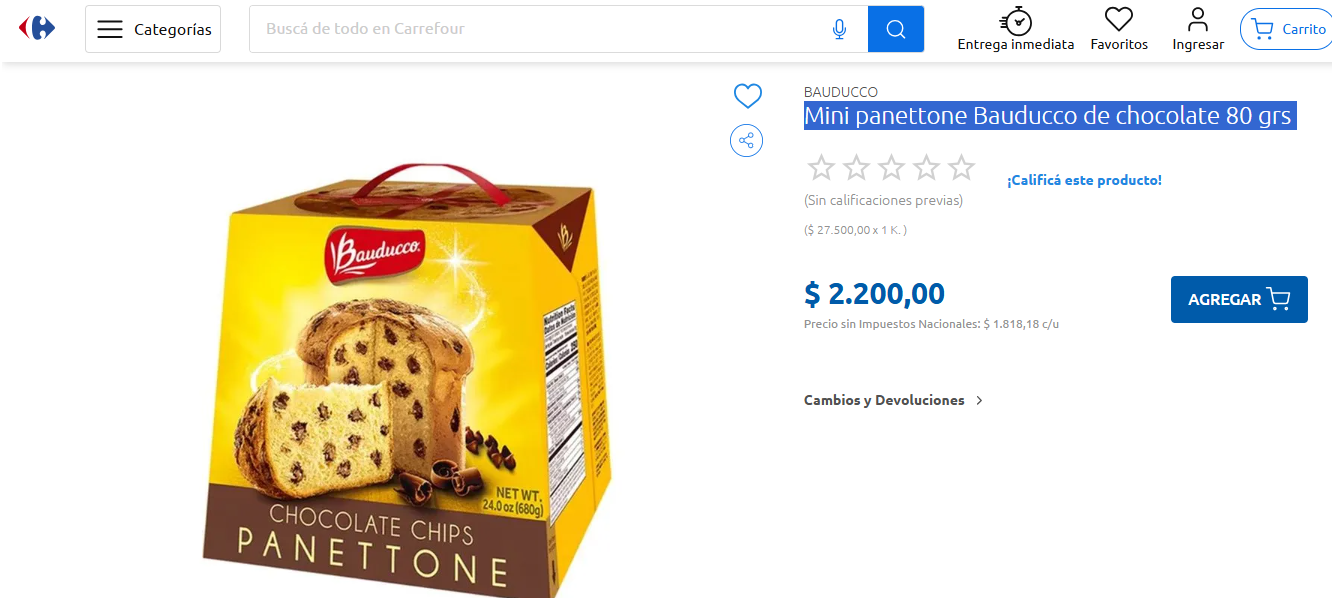 El Pan Dulce más barato en Carrefour