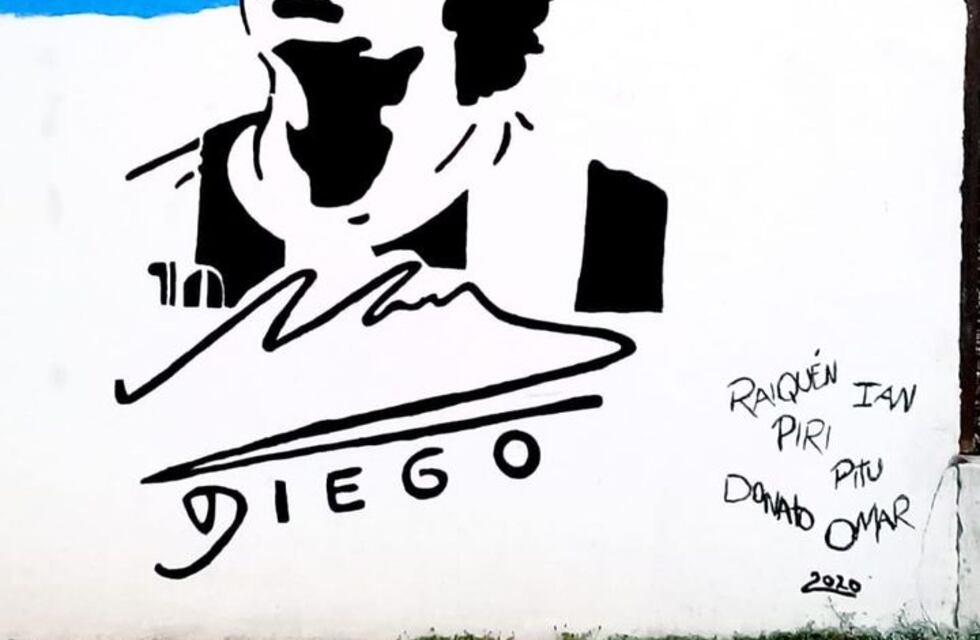Ciudad entrerriana impulsó un mural en homenaje a Diego Maradona