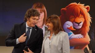 Milei y Bullrich en el programa A Dos Voces (Clarín)